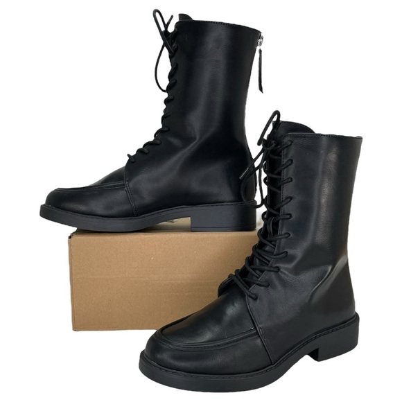 Journee Collection Shoes - Journee Collection Nikks Black Faux Leather High Top Womens Boots Size 8M